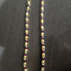 Elegant Gold and Red Beaded Necklace